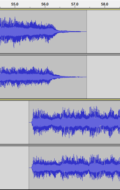 Waveform of a sample transition using overlap